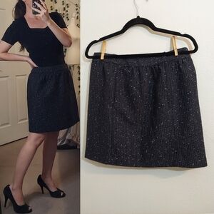 LOFT Tweed Shimmer Skirt Black Size 6
